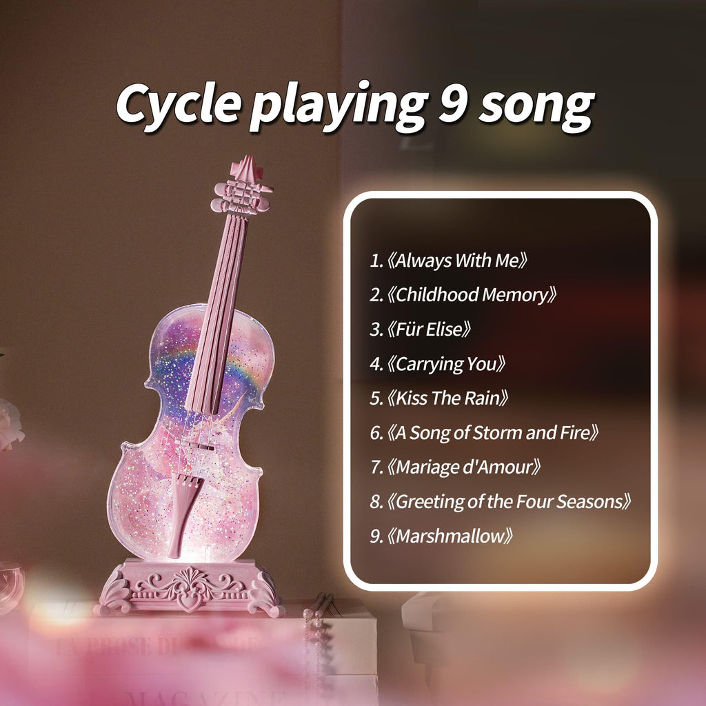 Violin Snow Globe Music Box Gifts for Kids Friends Little Girls Women Granddaughter Sister Violinists Birthday Valentine's Day Weddings Anniversaries Decor Christmas Decorations (Unicorn)