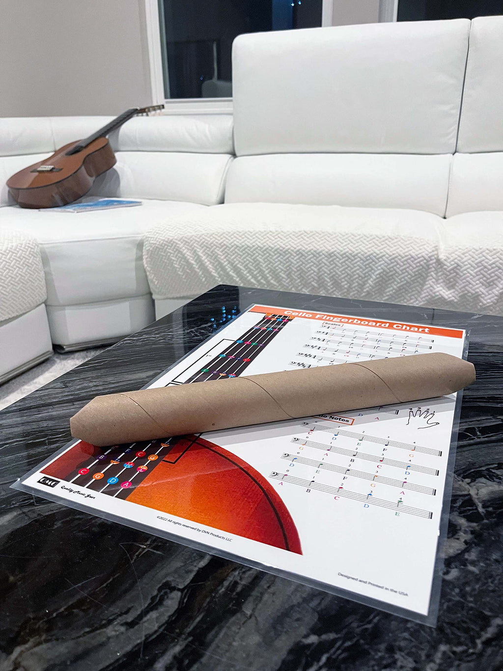 QMG Cello Fingering Chart with Color-Coded Notes, Cello Scales Techniques Suitable for All Levels