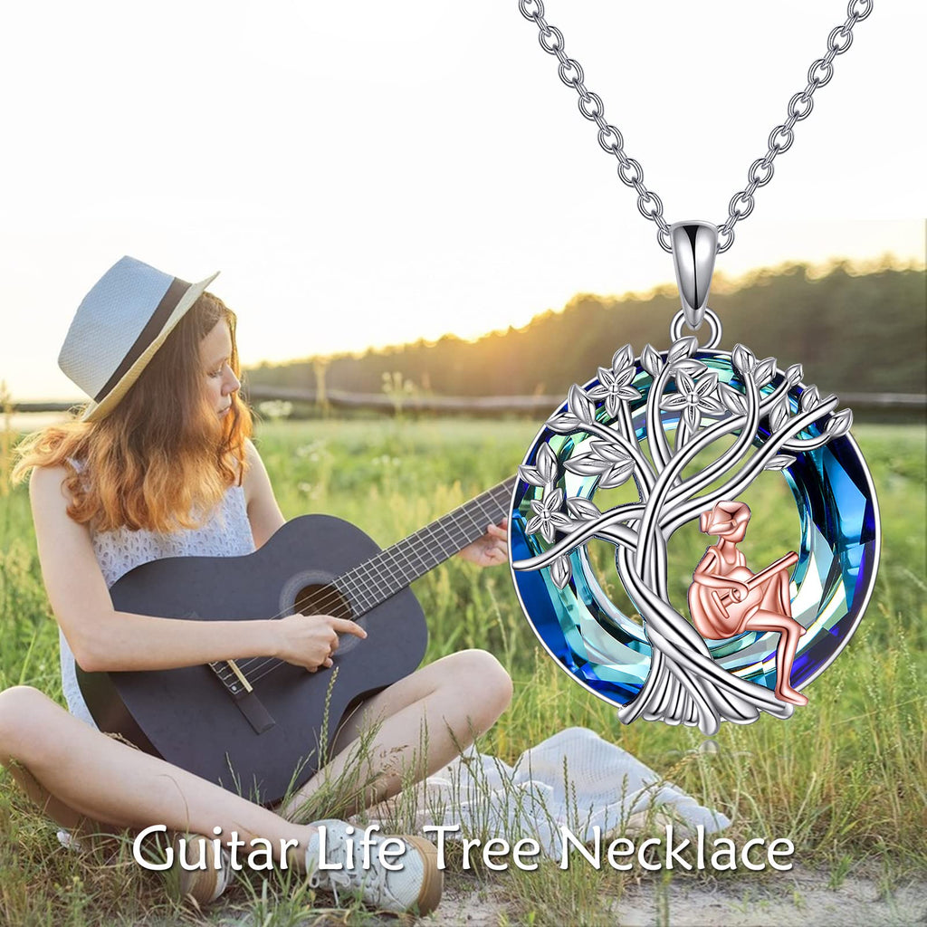 YFN Tree of Life Necklace Sterling Silver Crystal Jewelry Graduation Birthday Gifts for Women