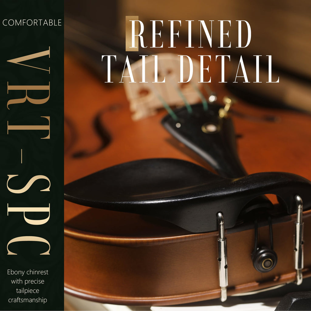 AKLOT Handcrafted Full Size Violin: Solid Wood Matte Fiddle, Acoustic Beginner 4/4 Violin Kit with Hard Case, Lesson Book, Bow, Shoulder Rest, Extra Strings, Tuner, Fretboard Stickers (VRT-AmiCS)