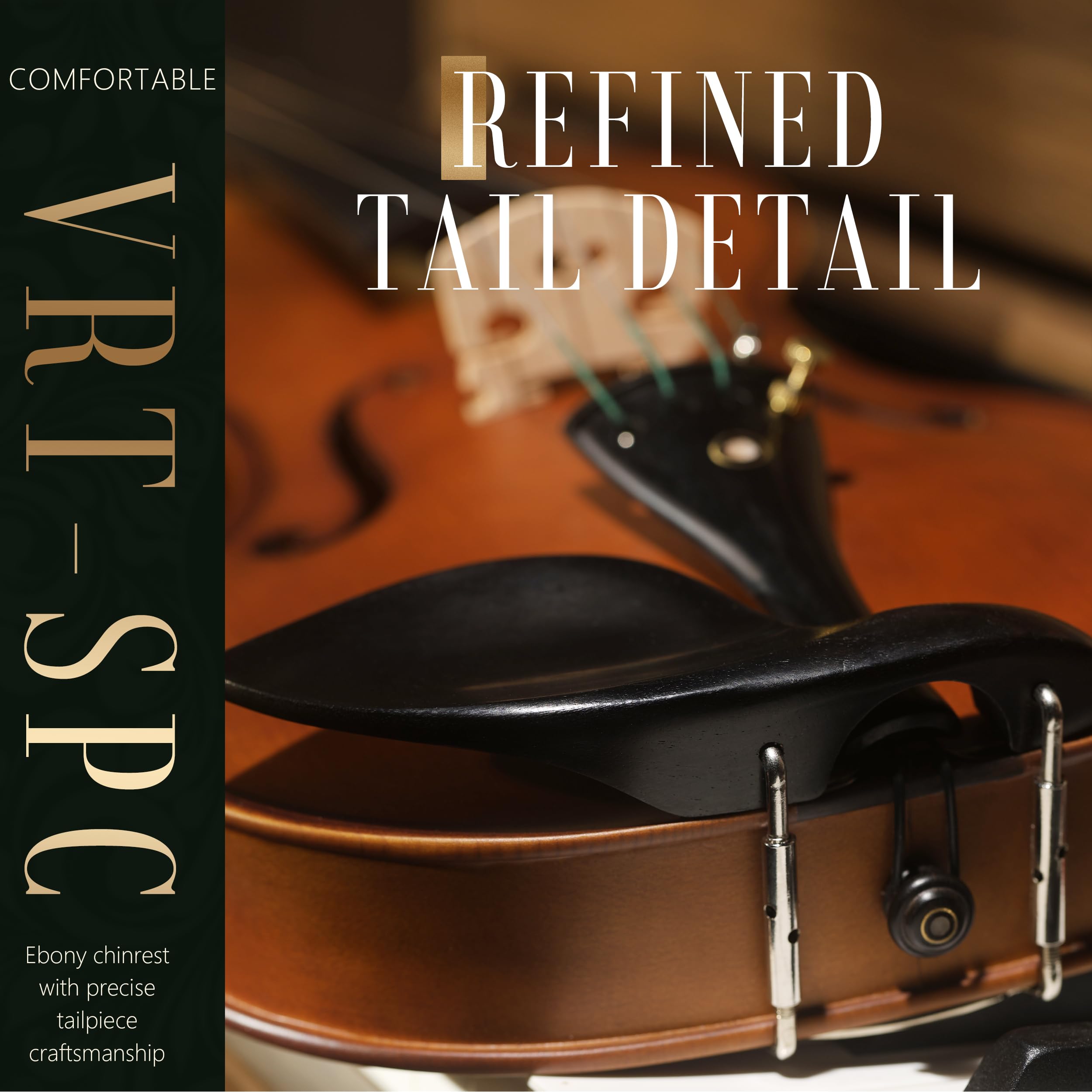 AKLOT Handcrafted Full Size Violin: Solid Wood Matte Fiddle, Acoustic Beginner 4/4 Violin Kit with Hard Case, Lesson Book, Bow, Shoulder Rest, Extra Strings, Tuner, Fretboard Stickers (VRT-AmiCS)