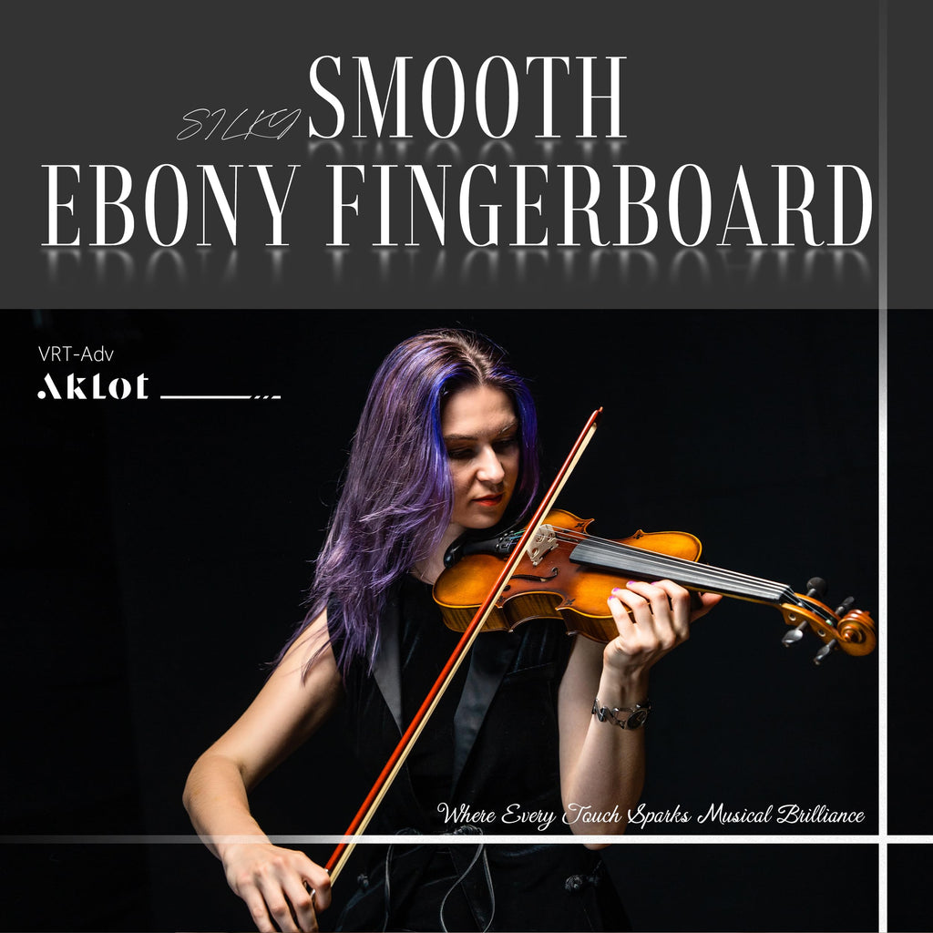AKLOT Handcrafted Full Size Violin: Solid Wood Matte Fiddle, Acoustic Beginner 4/4 Violin Kit with Hard Case, Lesson Book, Bow, Shoulder Rest, Extra Strings, Tuner, Fretboard Stickers (VRT-AmiCS)