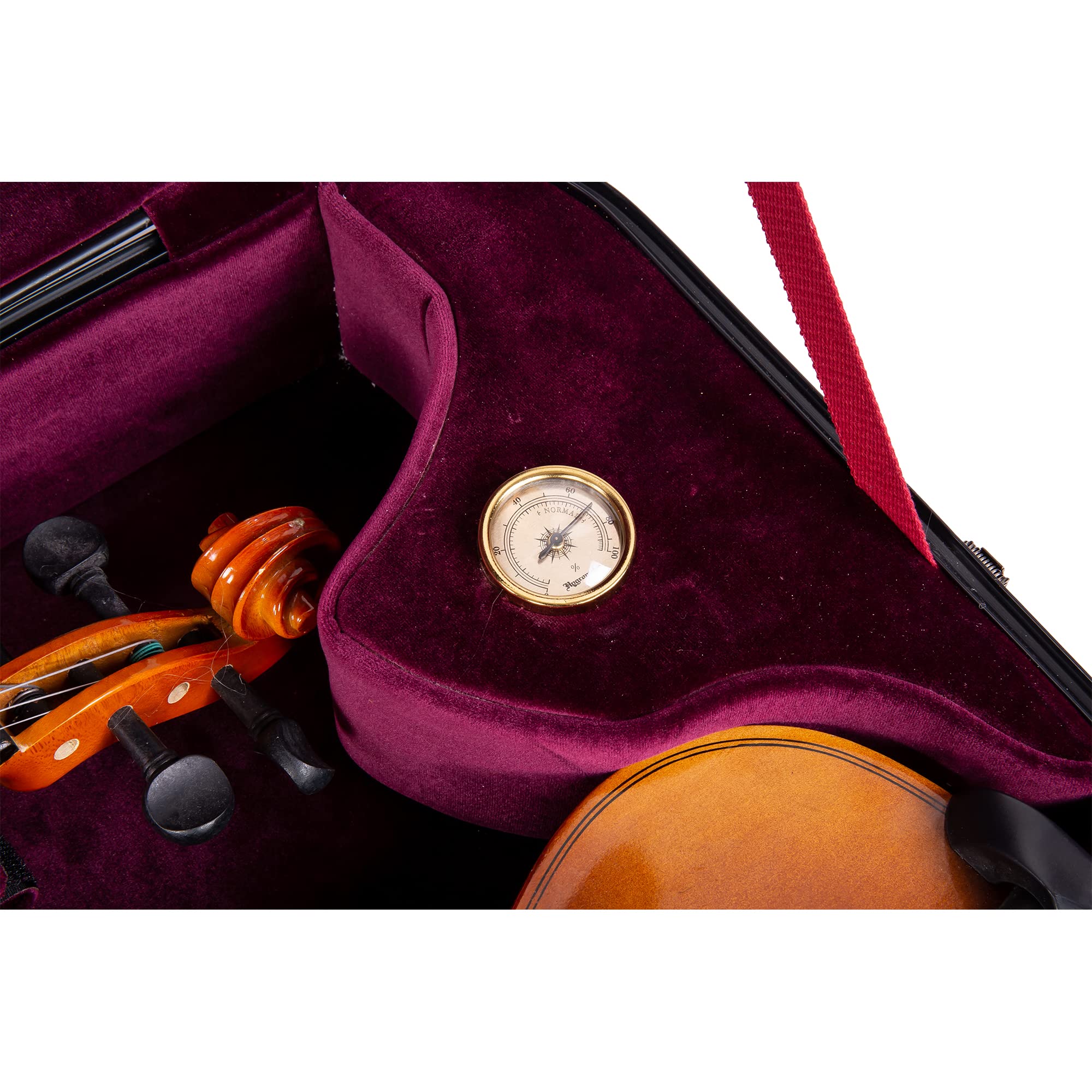 Crossrock Fiberglass Double Case for Mandolin & 4/4 Violin – Fits A & F-Style | Black Gloss Finish, TSA Lock, Backpack Straps, Accessory Storage – Pro Tour Series