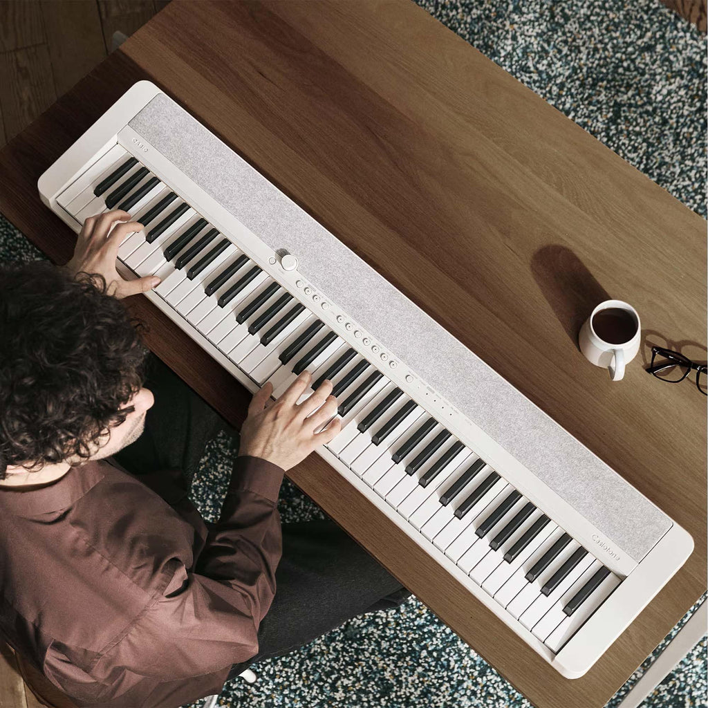 Casio CT-S1 Casiotone 61-Key Portable Keyboard - Black Bundle with Adjustable Stand, Bench, Headphones, Sustain Pedal, Instructional Book, Instructional DVD, and Austin Bazaar Polishing Cloth