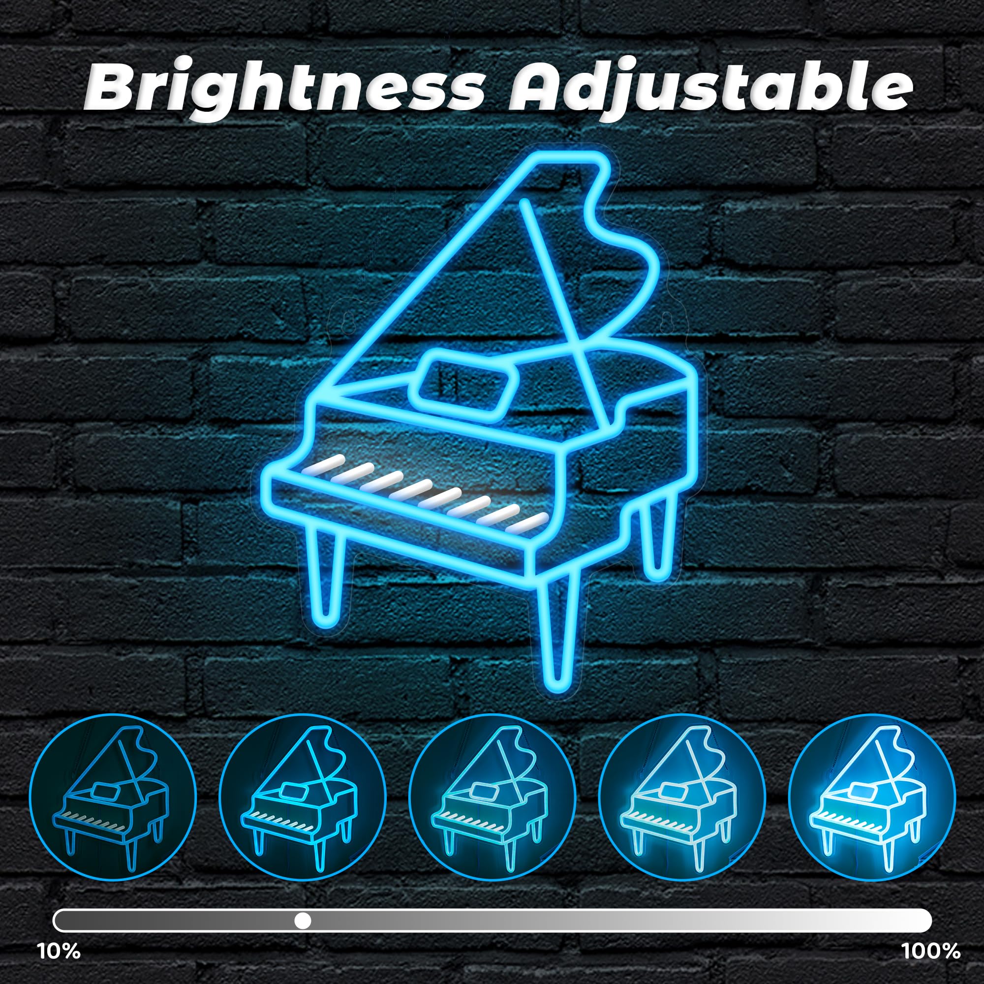 CoolGift Mart Acoustic Guitar Neon Light, Dimmable LED Guitar Neon Wall Sign USB Powered, Decorations for Bedroom Living Room Man Cave Music Studio, Gift for Guitar Players Guitarists Music Lovers