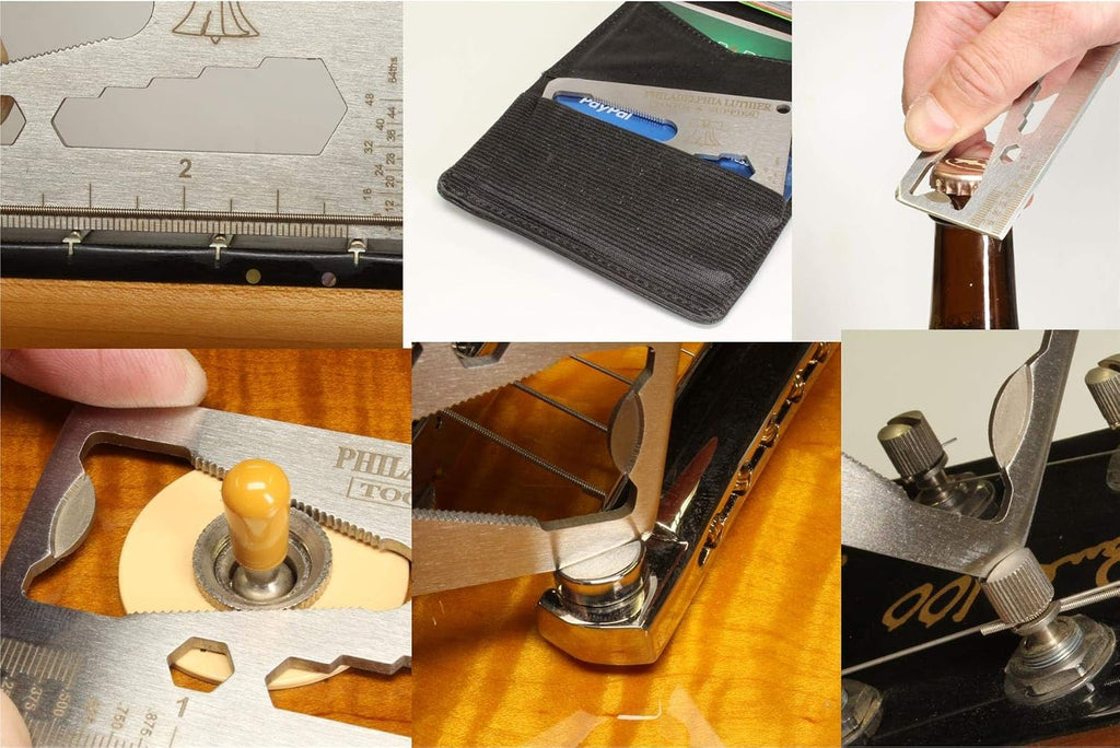 String Action Height Gauge - Guitar Pocket Multi Tool - multi spanner wrench, ruler, electric, acoustic, bass, uke