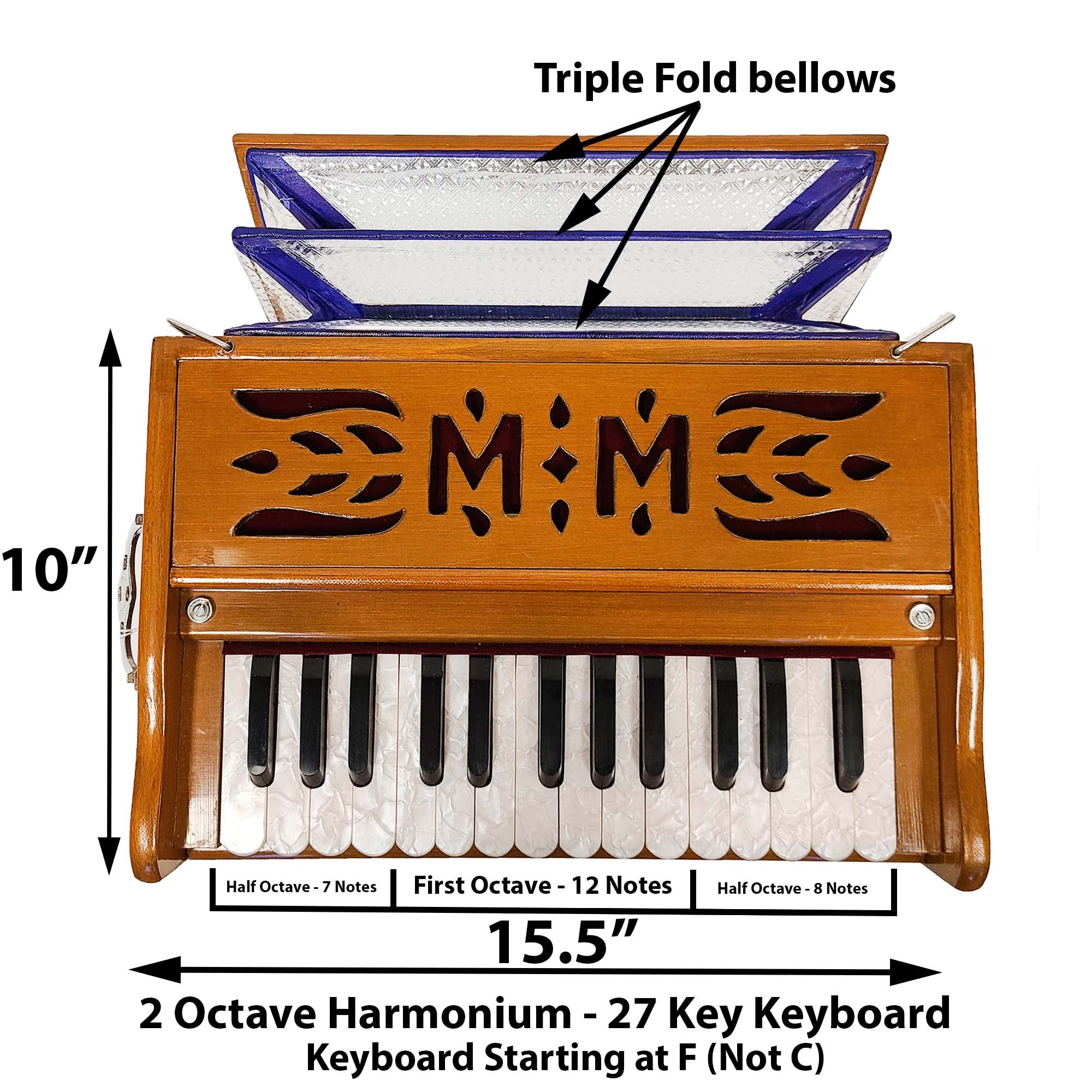 Musician's Mall Travel Harmonium Highly Portable Indian Instrument. Set-up, tuned and shipped from California, the oldest Indian Musical Instrument store in the US.