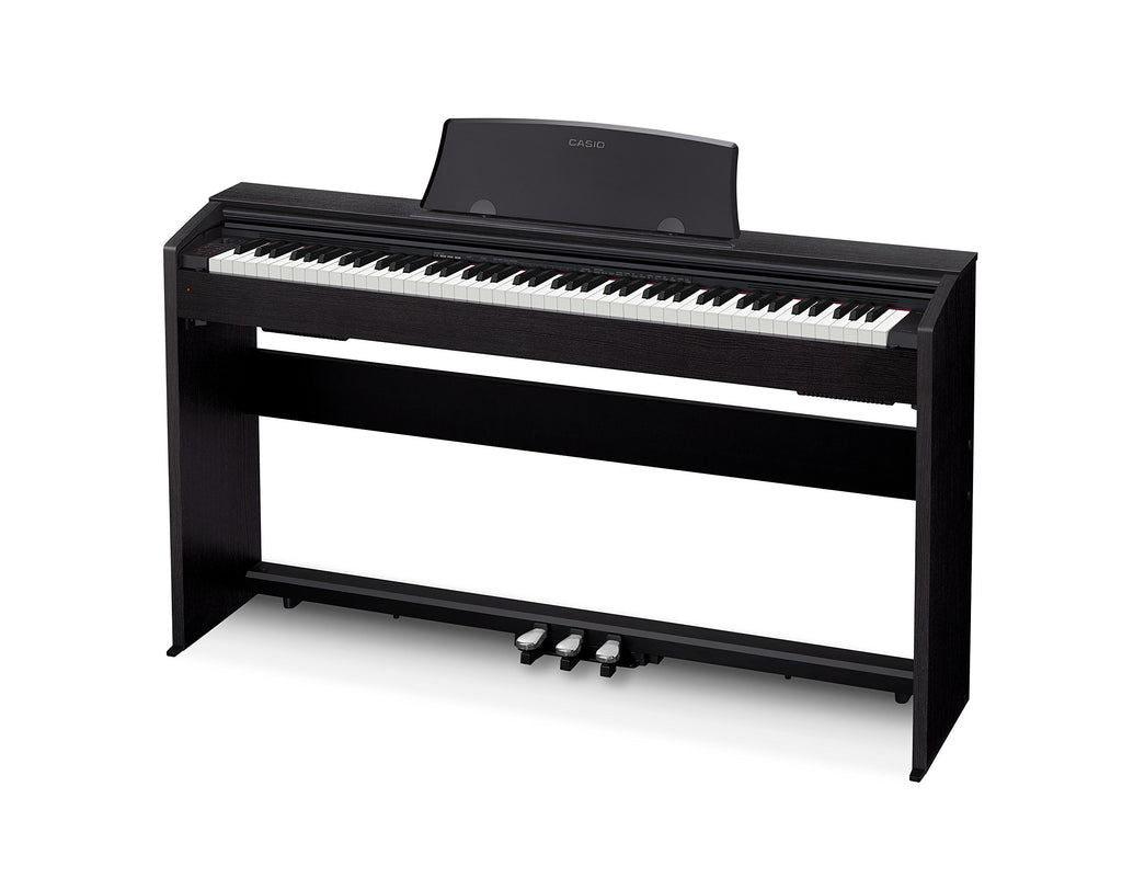 Casio PX-770 Privia Digital Piano - Black Bundle with Furniture Bench, Headphones, Instructional Book, Online Lessons, Instructional DVD, and Austin Bazaar Polishing Cloth