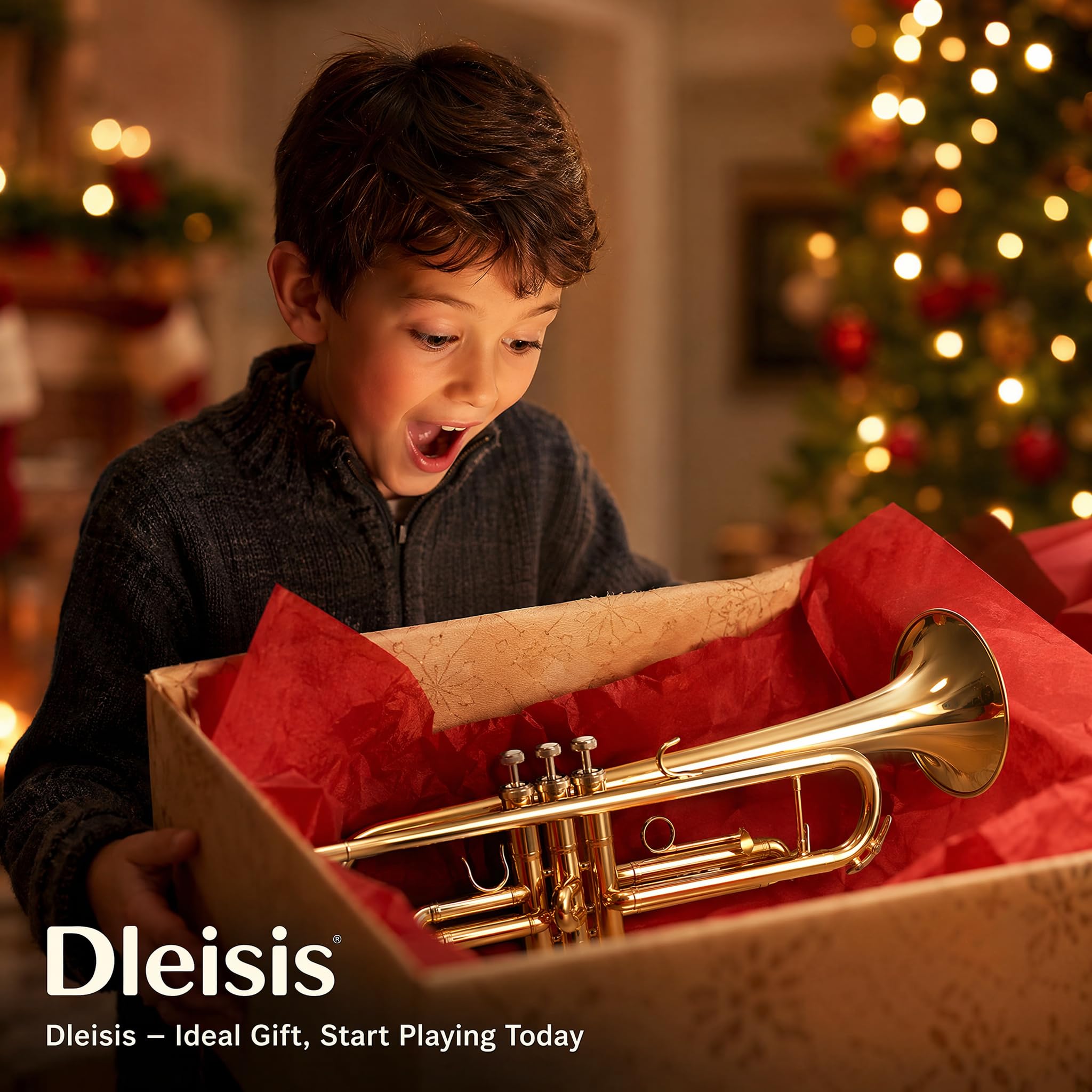 Bb Trumpet for Beginner/Advanced Student, Brass Instrument with 7C Mouthpiece, Hard Case, Polishing Cloth, Gloves, Cleaning Kit (2 Short + 1 Long Brush), Golden for Kids & Adults