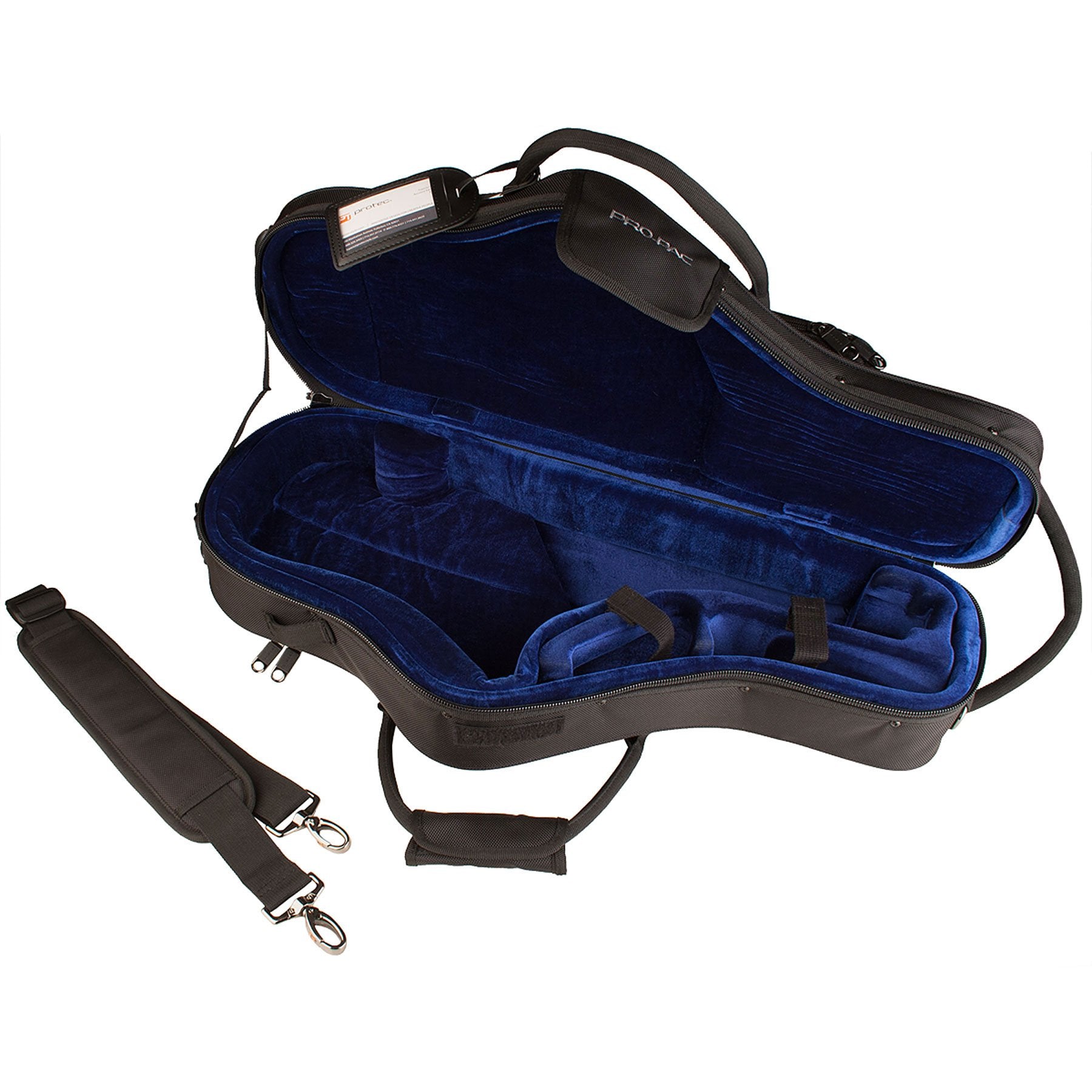 Protec Alto Saxophone Contoured PRO PAC Case with Flute Pocket, Black, Model PB304CT