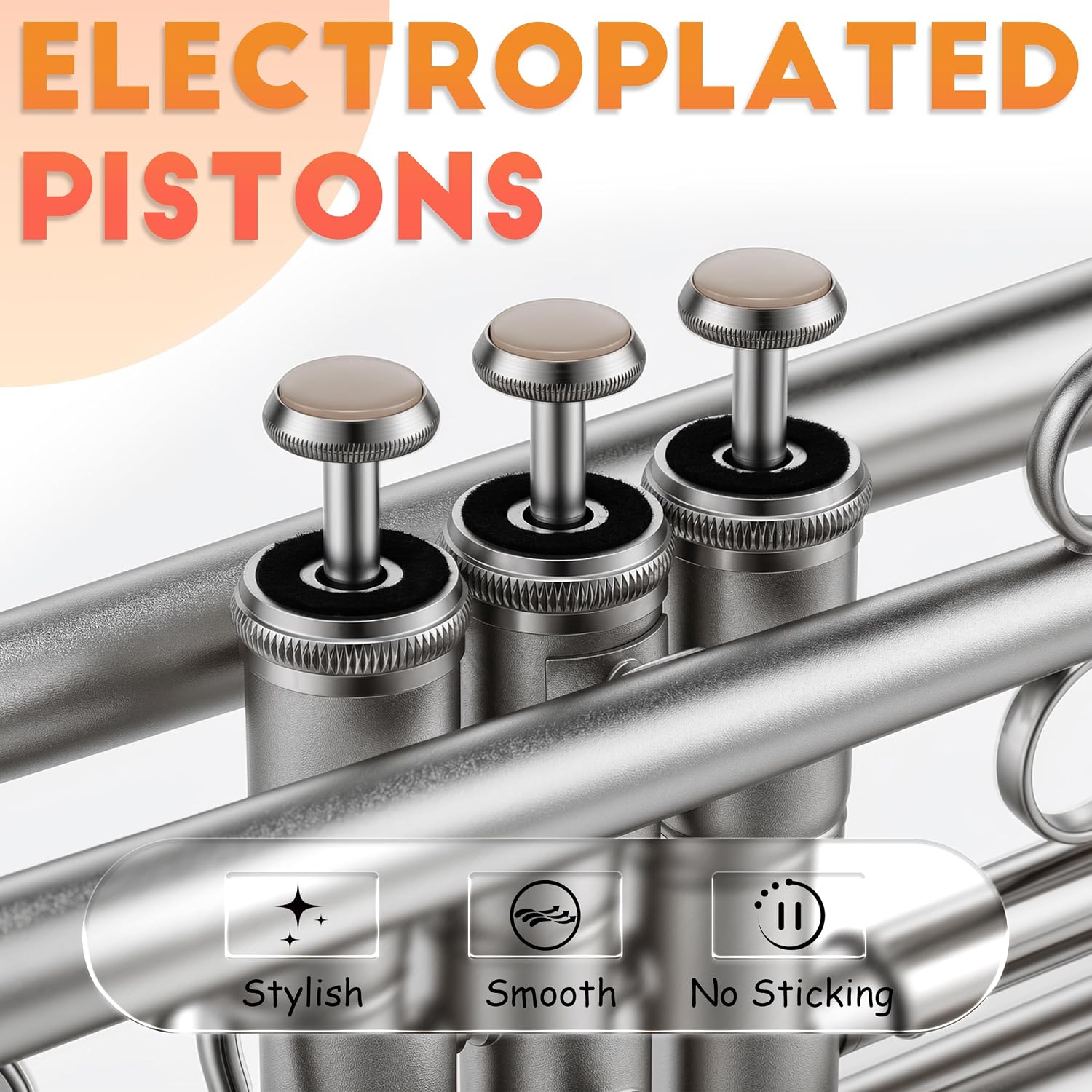 AKLOT Weighted Leadpipe Bb Trumpet: Satin Silver, Mouthpiece Booster, 7C Mouthpiece*2, Beginner & Intermediate Standard Trumpet Instrument, Trompeta Musicale with Hard Case, Lesson Book, Cleaning Kit