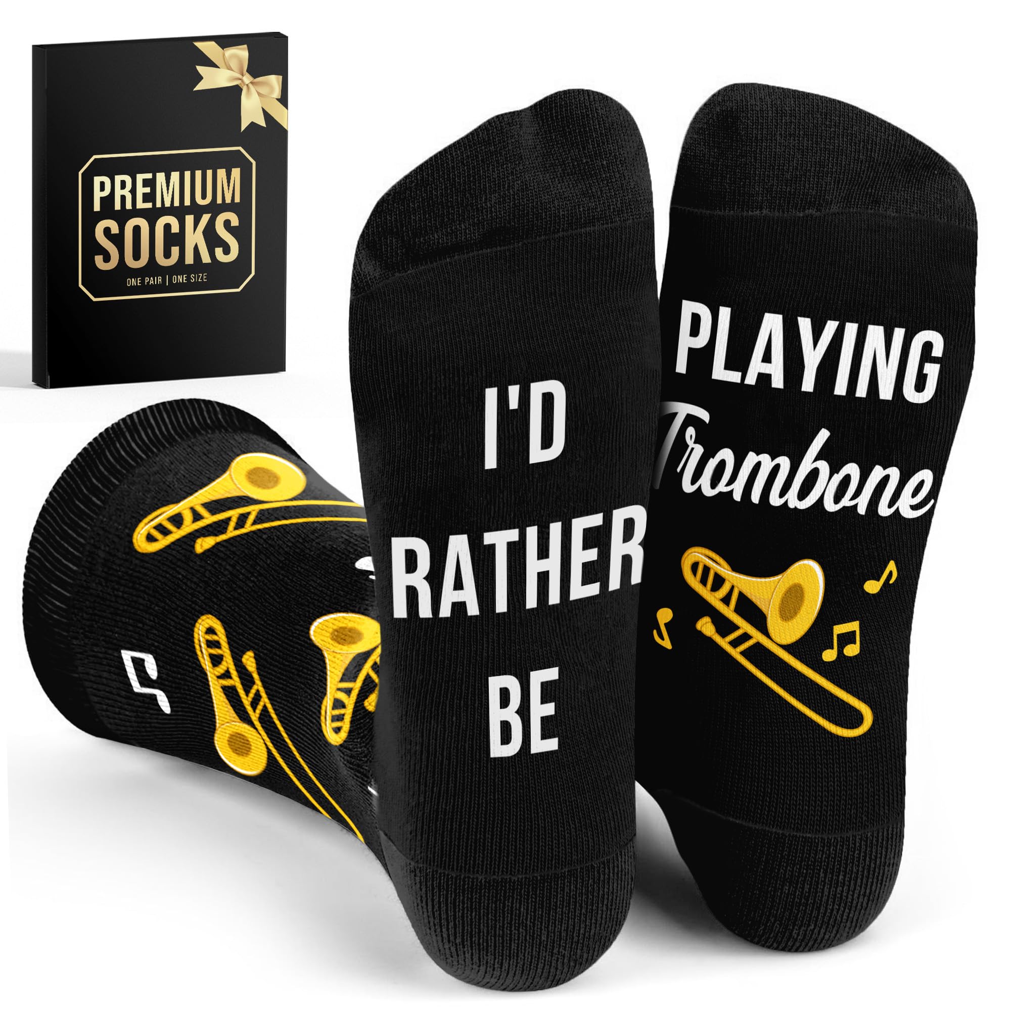 Trombone Gifts - Unique Socks for Men, Cool Gifts for Trombone and Music Lovers, Musicians Accessories