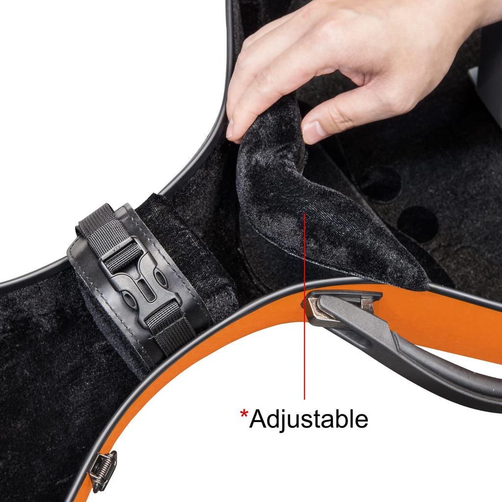 MI&VI CC-9001 Pure 100% Carbon Fiber Cello Case (Full Size) 4/4 with Wheels | Carry Straps | 8lb Lightweight | Tough Shell (3K Blue)
