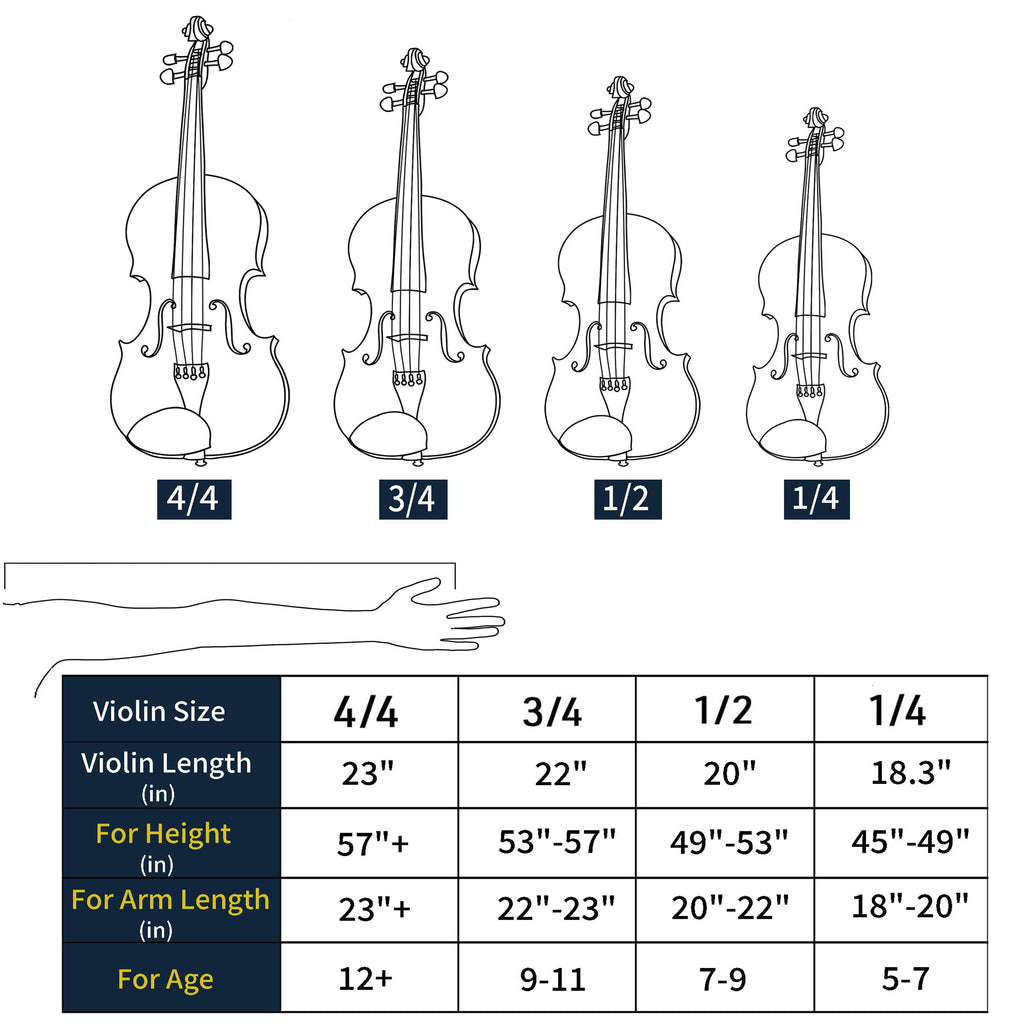 Mendini By Cecilio Violin 4/4 Full Size For Beginners - Fiddle Solidwood Kit with Hard Case - Acoustic Violins with Bow, Rosin, Tuner, Extra Strings & Bridge, Shoulder Rest and Lesson Book (Varnish)