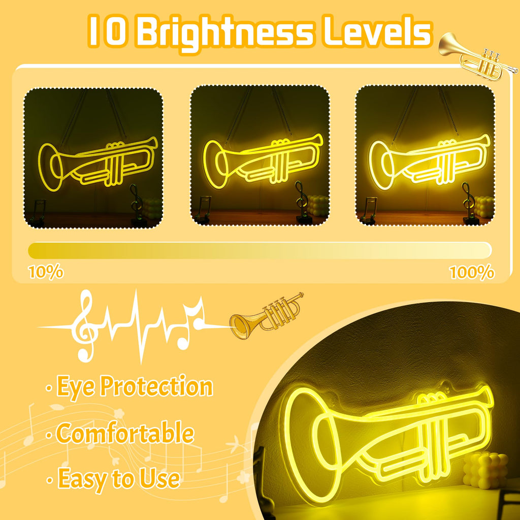 CoolGift Mart Acoustic Guitar Neon Light, Dimmable LED Guitar Neon Wall Sign USB Powered, Decorations for Bedroom Living Room Man Cave Music Studio, Gift for Guitar Players Guitarists Music Lovers