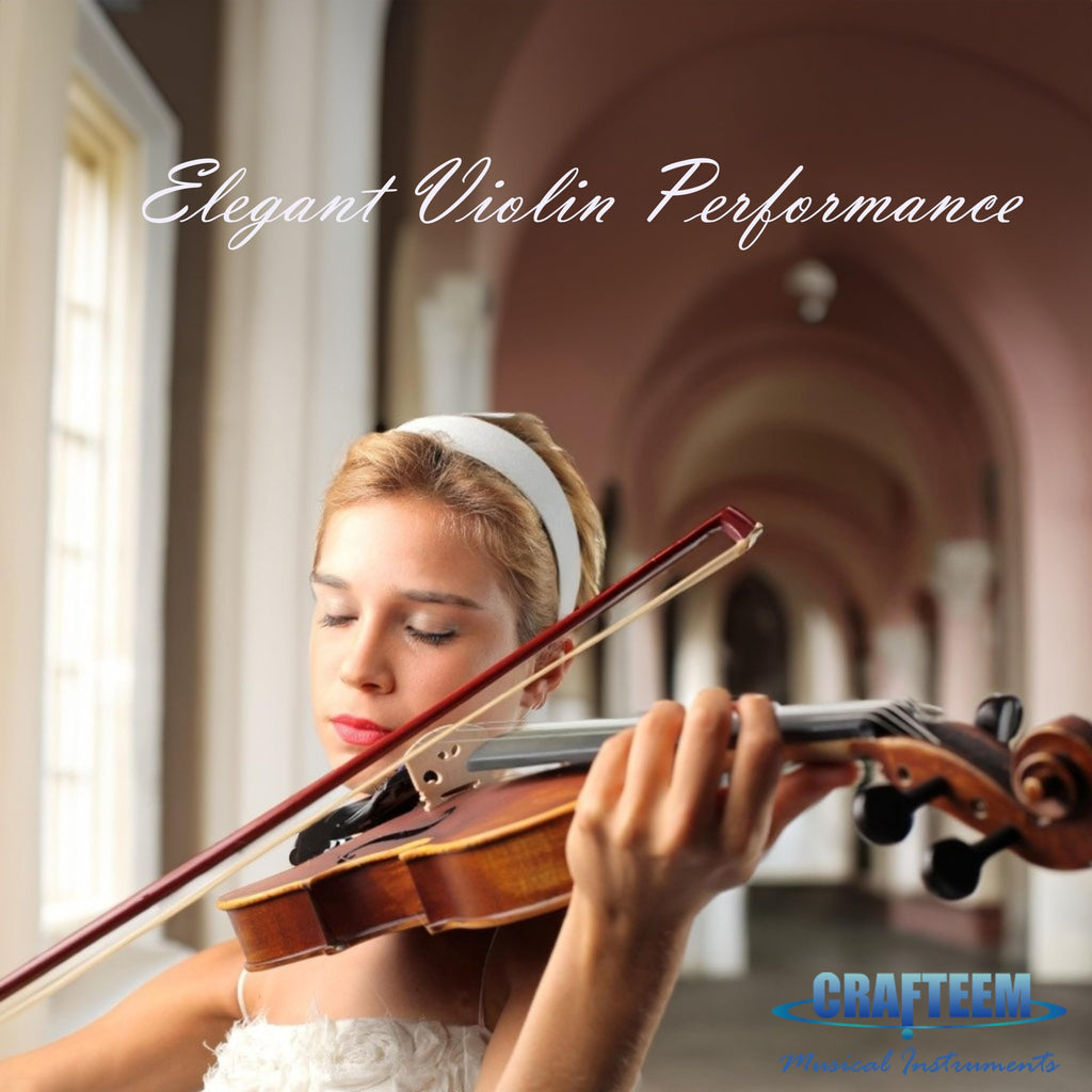 Crafteem Spruce and Maple Solid Wood Violin Outfit for Beginner Kids & Adults -Craft Your Perfect Sound and Begin Your Musical Journey with Confidence. (Glossy Antique, 1/2)