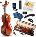 Violin 4/4 Full Size Complete Set for Adults Teenagers Students,Solid Maple Wood Violins with Rosewood Fittings,Case,Spare strings,Bow, Rosin, Shoulder Rest,Professional Violin for 11+years Gift