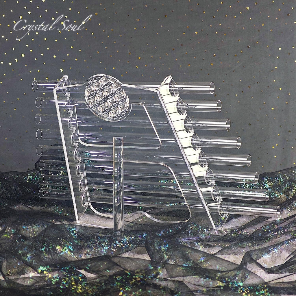 Crystal Soul Crystal Harp Sound Healing Instrument 432Hz 8 Notes C5-C6 | 99.99% Natural Quartz,Perfect Pitch,Handheld Available,Nature's Frequency,Relaxing,with Bag,For Sound Bath Meditation