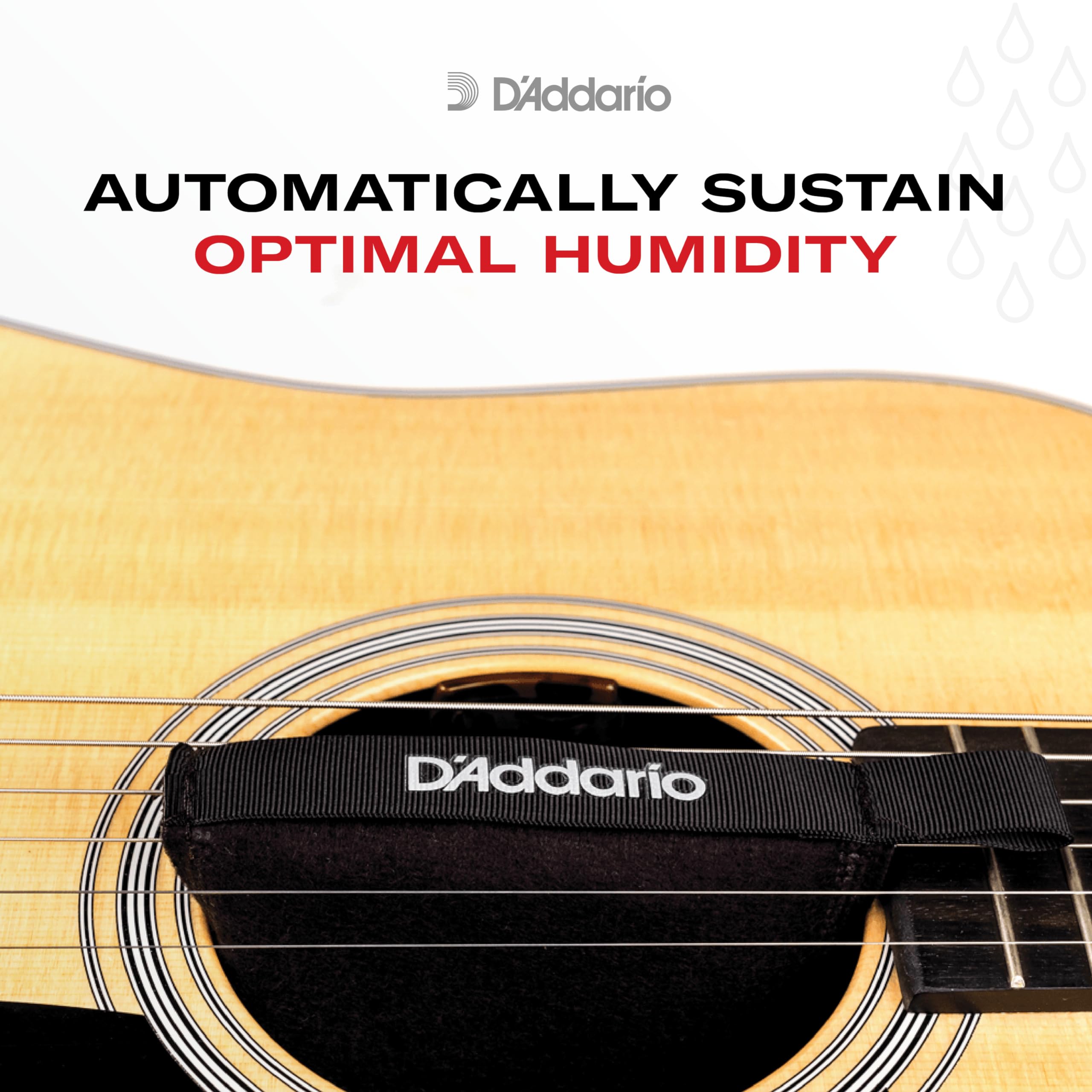 D'Addario Accessories Guitar Humidifier Packs - Two-Way Humidification System Conditioning Packets - For Maintaining Proper Guitar Humidification Level - 3 Maintain Replacement Packets