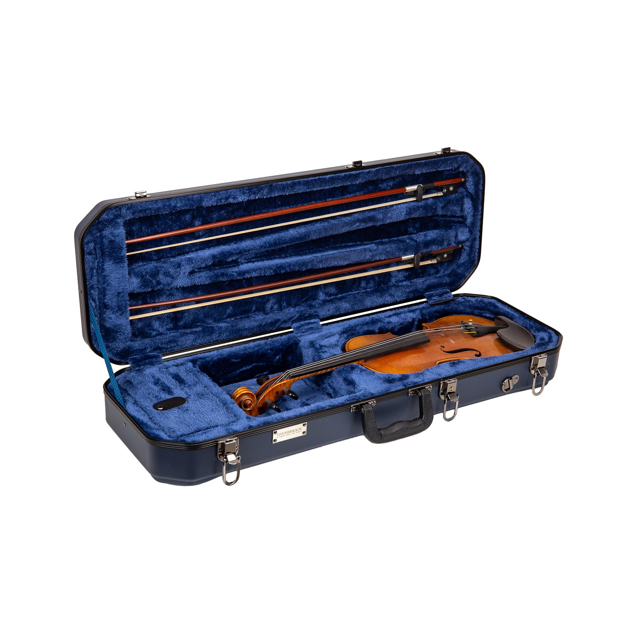 Crossrock Shaped Violin Case for 4/4 Full-Size Violin | Interior Accessory Compartment, 2 Bow Holders, Security Lock, Detachable Shoulder Straps - Black (CRA880VFBK)