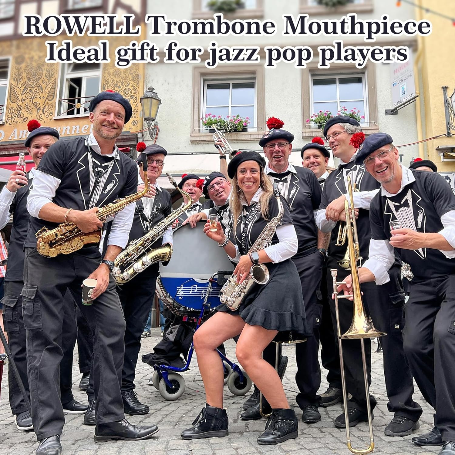 ROWELL 51D Silver Trombone Mouthpiece - Brass, Compatible with Beginners and Professionals, Modern Style, B Flat Instrument