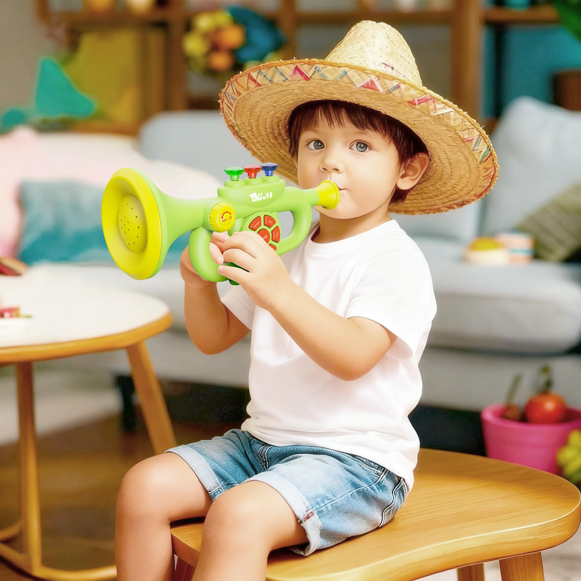 Generic Toddler Musical Trumpet Toy for Kids - 2026 Upgraded Musical Enlightenment Instrument Toy, Develops Musicality, for Boys Girls Ages 3 4 5 6 7 8, Pink