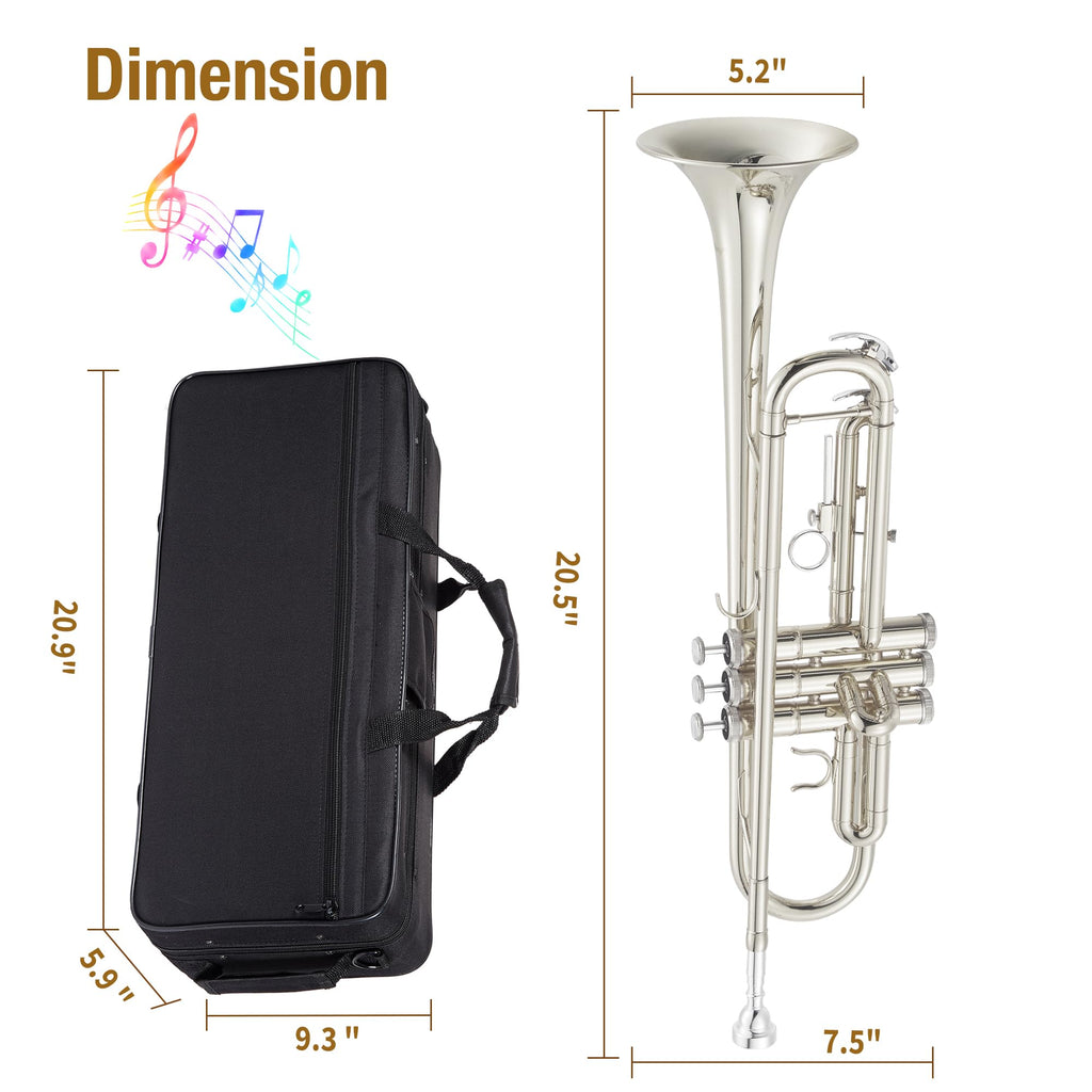 B Flat Alto Trombone, Brass Trombone for Beginners with Mouthpiece, Hard Case, Gold Lacquer Finish, Cleaning Kit (Rod/Cloth/Gloves), Professional Student Musical Instrument