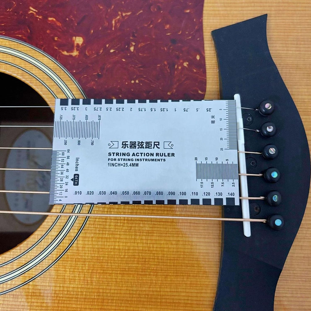 Guitar String Height Ruler String Action Gauge Ruler Guitars Set Up Repairing Luthier Tool for Guitar and Bass Setup