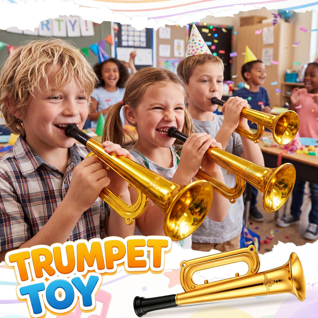 Deekin 36 Pcs 4th of July Plastic Trumpet 6 Inch Patriotic Party Favor Noise Maker Trumpet 250th Anniversary Noise Makers Musical Instruments for 4th of July Soccer Party Favors(Red, Blue, White)