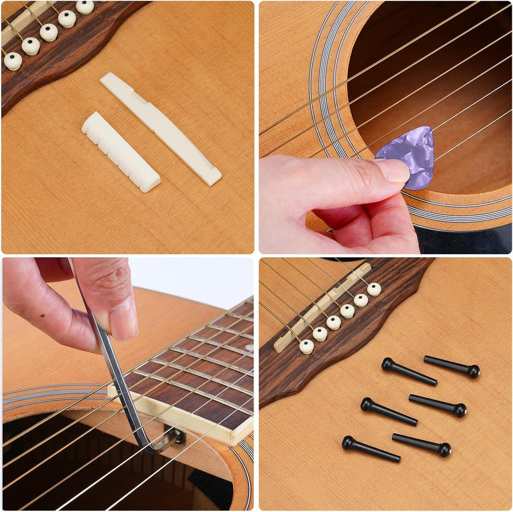 72Pcs Guitar Tool Kit, Guitar Repair Kit, Guitar Setup Kit, Professional Guitar Repairing Maintenance Tool Kit for Luthier Beginner, Guitar Accessories for Acoustic Guitar Ukulele Bass Banjo