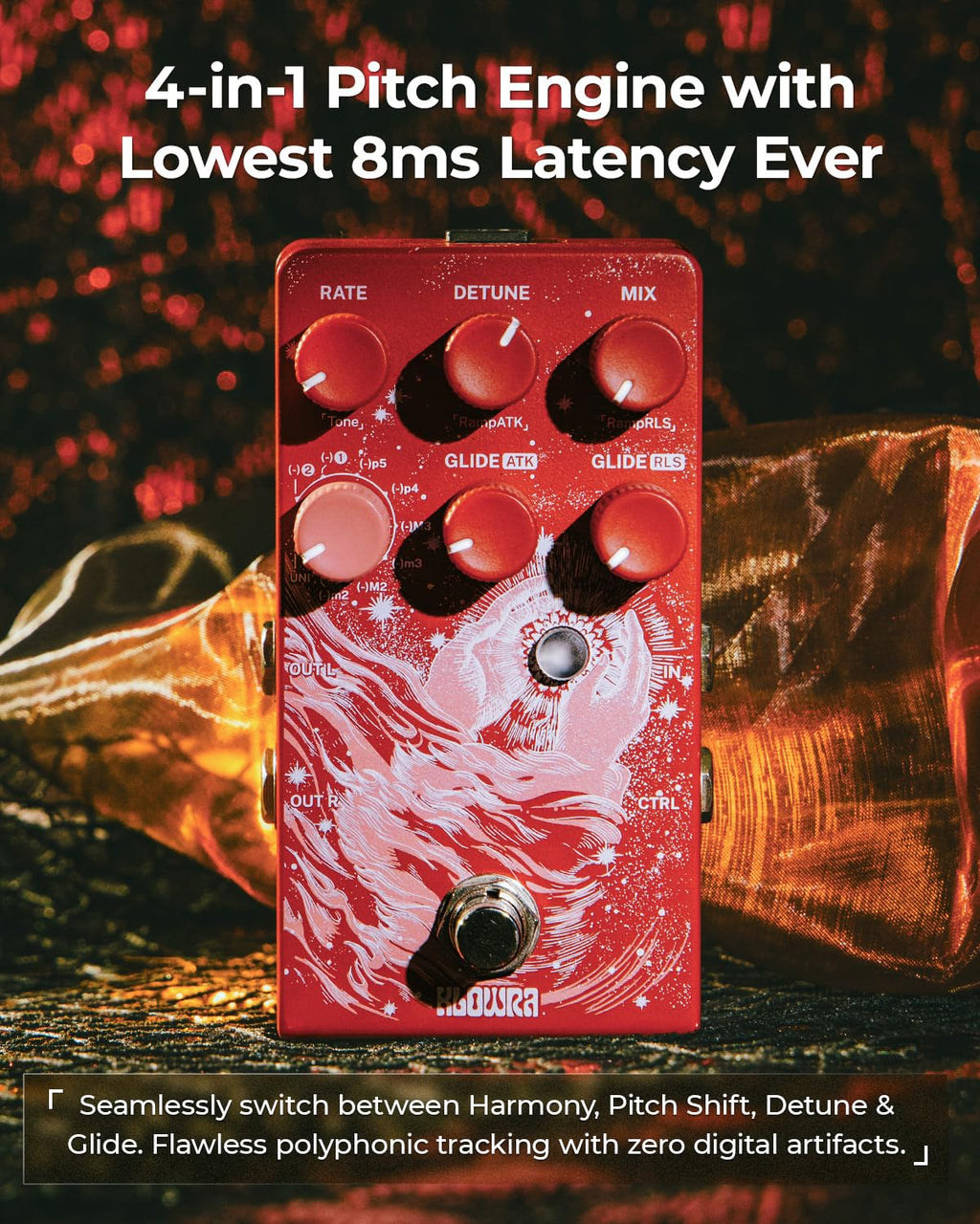 Verdict Polyphonic Octave Pedal for Guitar & Bass - Pitch Shifter with Synth, Organ & Cello Emulation; Zero Tone Loss Analog Dry-Through for Live Gigs & Studio; Freeze & Swell Ambient Effects