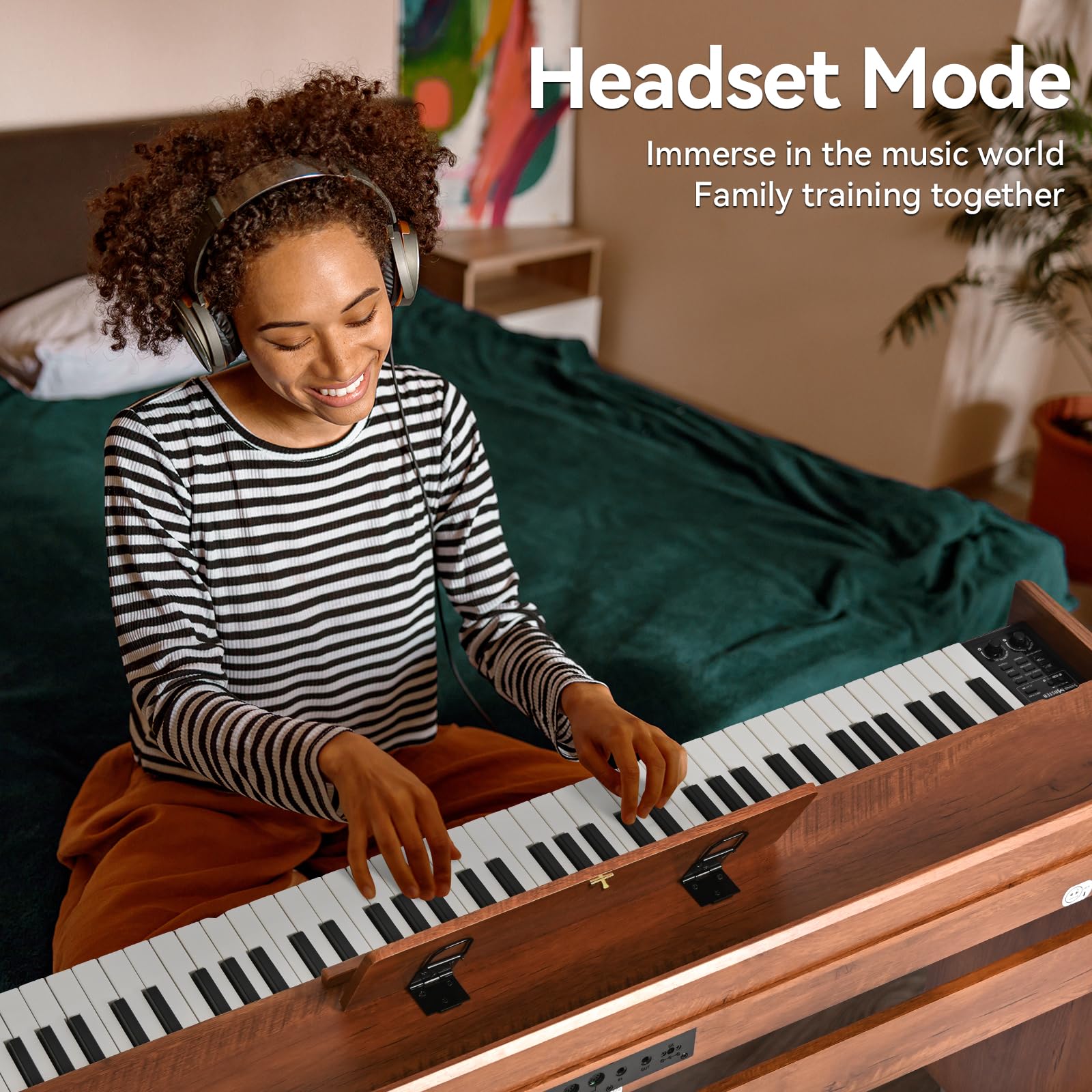 88 Key Digital Piano for Home Studio, with Weighted Hammer Action Keys, Professional Triple Pedal, USB-MIDI Connectivity, Includes Power Adapter, Stand & Headphone Jack, Black