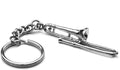 Trombone polished silver-plated keyring