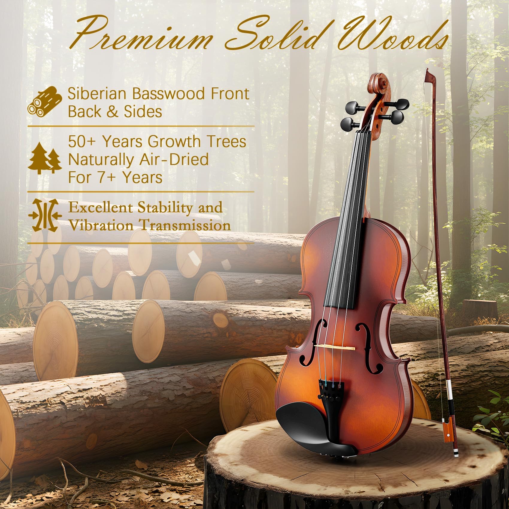 4/4 Full Size Beginner Violin, Acoustic Fiddle Set for Adults, Teens, and Students (Age 12+), with Case, Bow, Bridge, and Rosin (Pink)