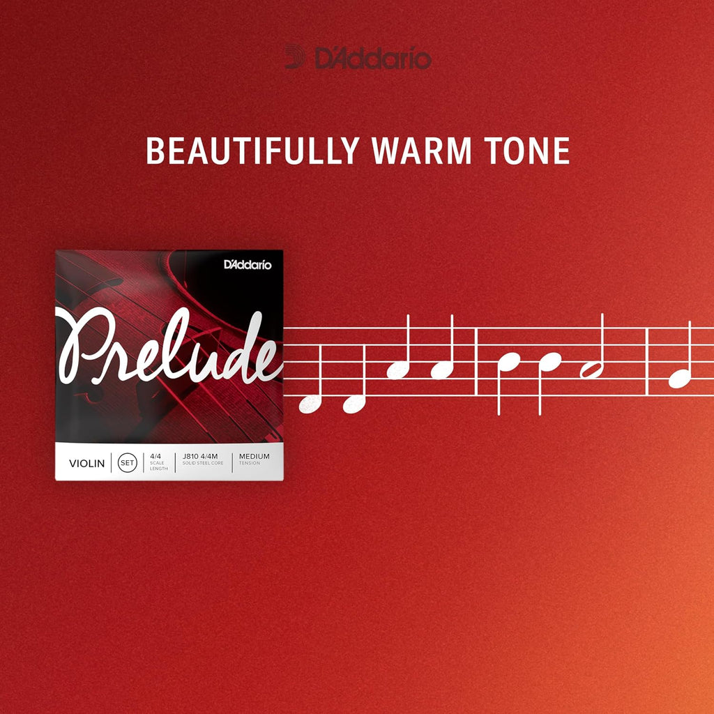 D'Addario Prelude Violin String Set, 4/4 Scale, Light Tension
