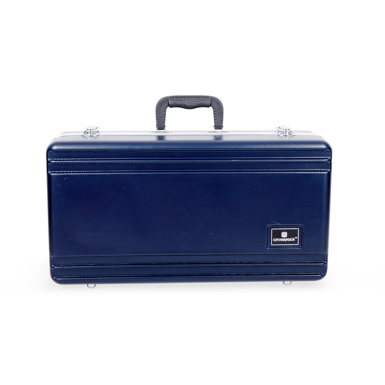 Crossrock ABS Trumpet Case for Bb Horn | Textured Blue Finish with Velvet Interior, Security Lock, Metal Feet & Detachable Strap (CRA862TRBL)