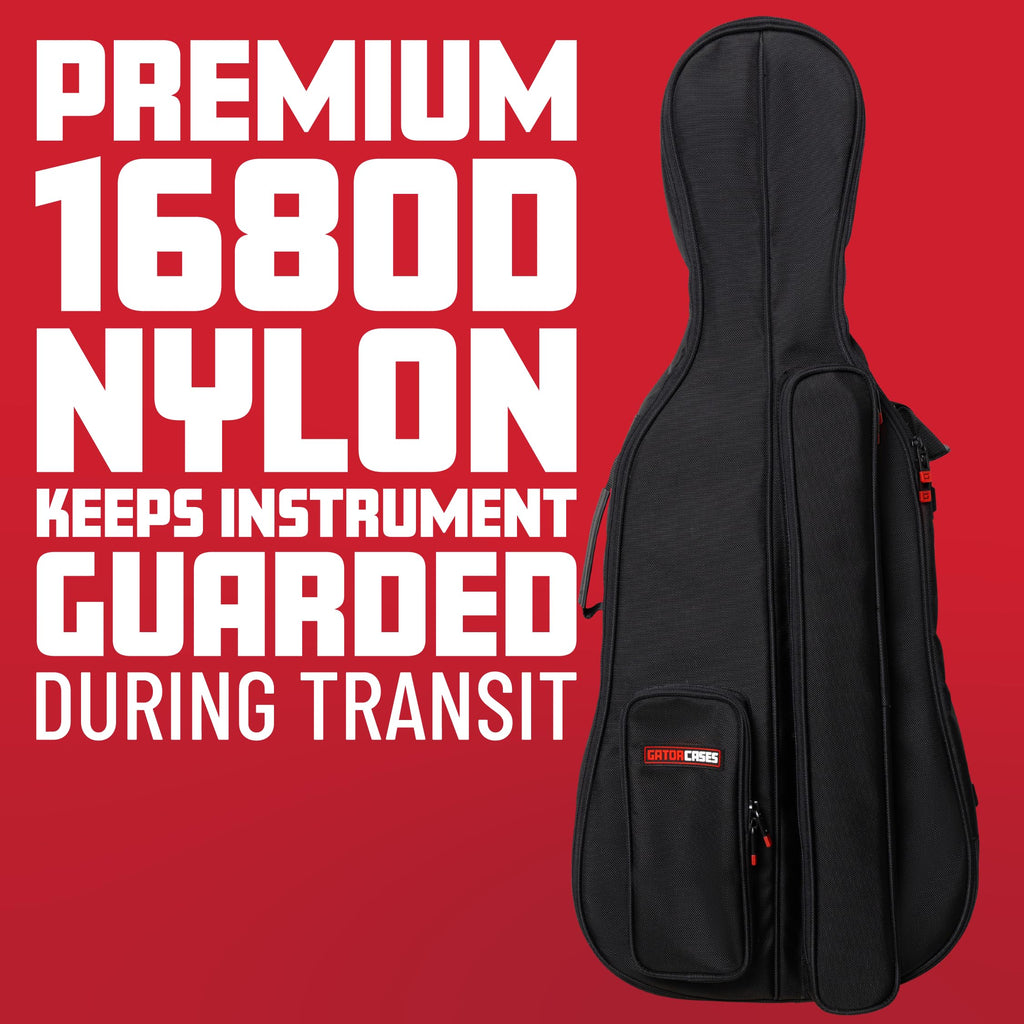 Gator Cases Pro Band and Orchestra Travel Bag for 4/4 Cello; (GOPB-CELLO44)