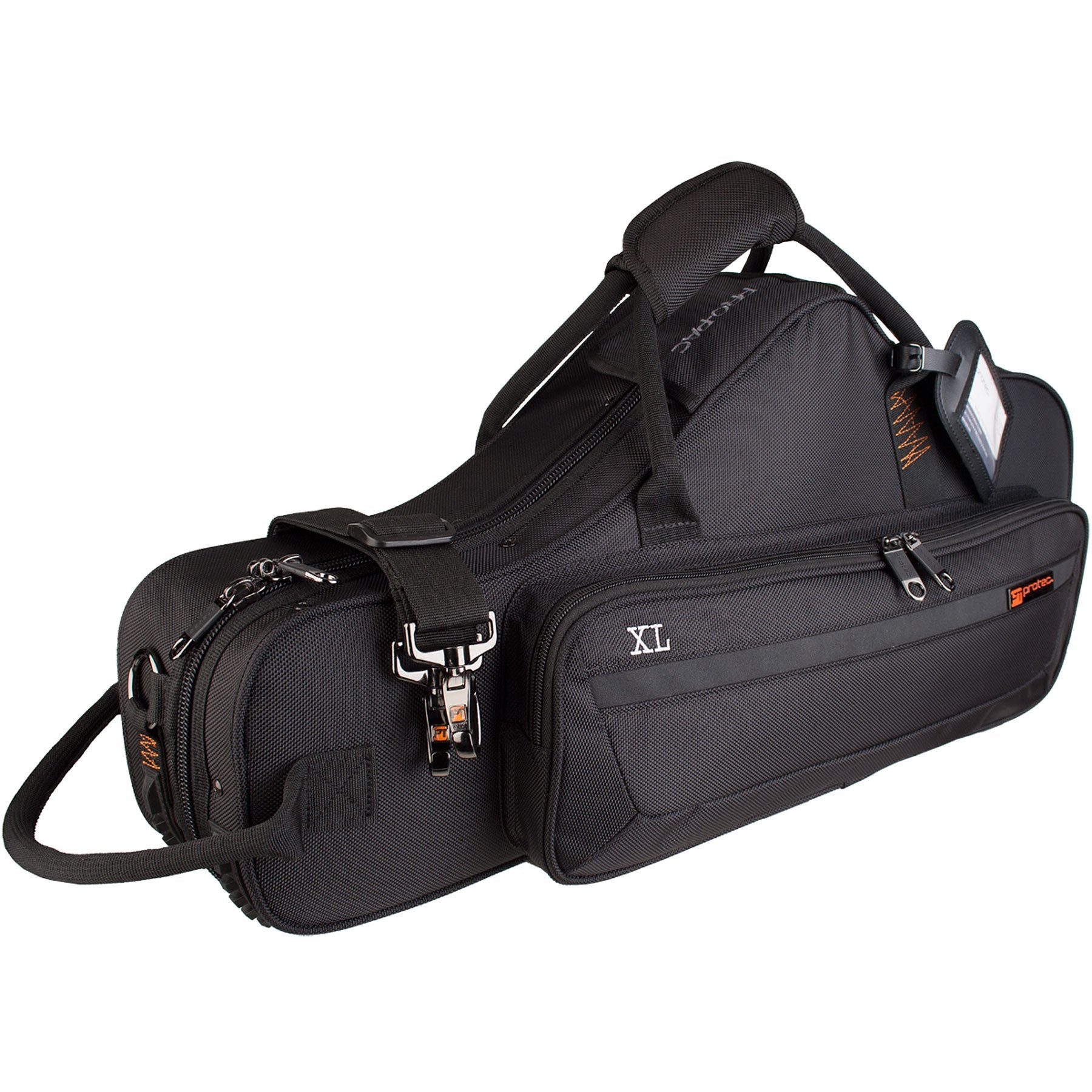 Protec Alto Saxophone Contoured PRO PAC Case with Flute Pocket, Black, Model PB304CT