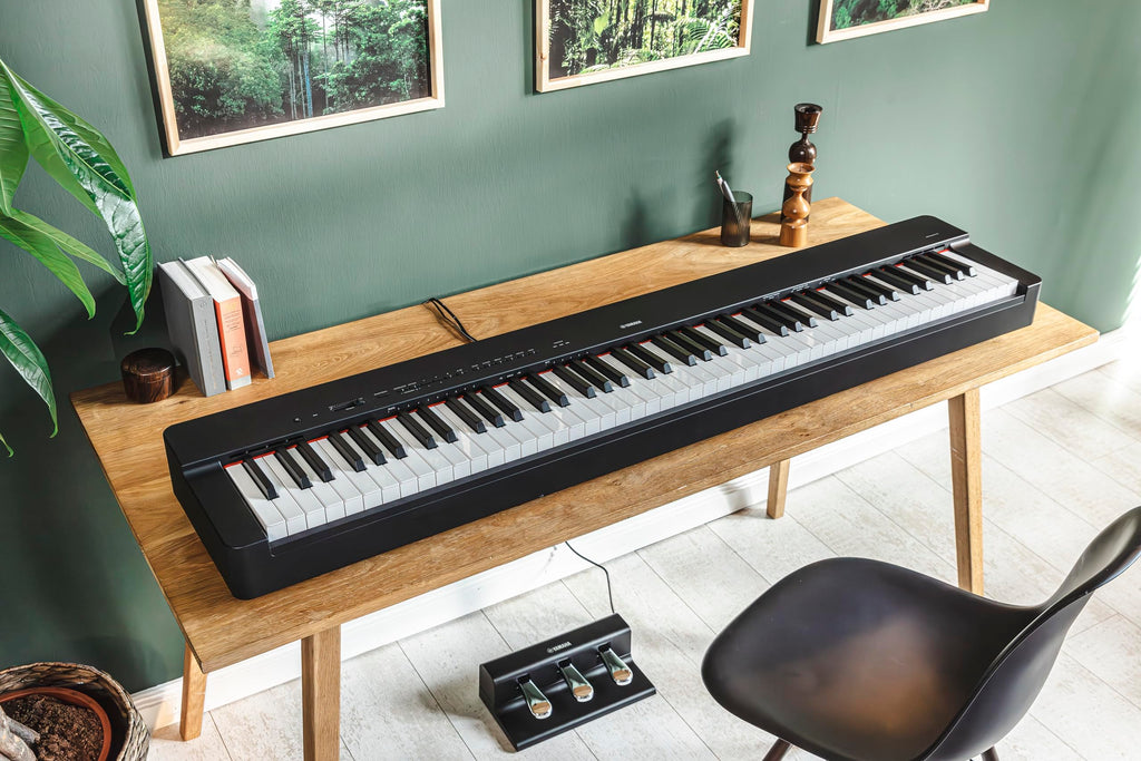 Yamaha P225 88-Key Digital Piano with Weighted Keys, Portable Design, Keyboard, Music Rest, Sustain Foot Switch, and Built-In Speakers, Black (P225B)
