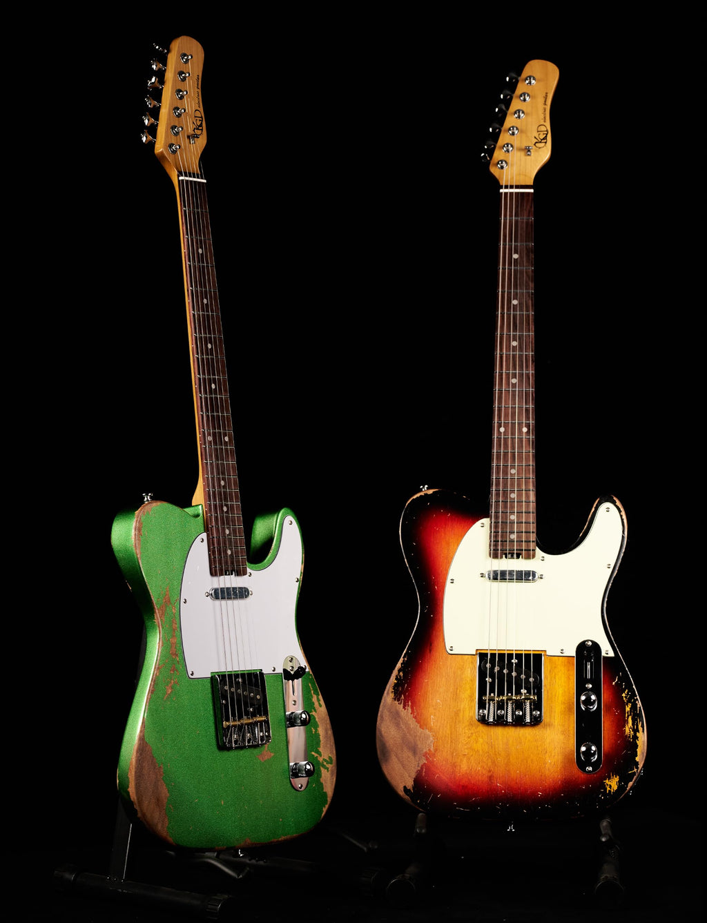 KGD Relic electric guitar mahogany body carbonized maple neck rosewood fretboard 6-string solidbody electric guitar S-S pickupsbrass barrel saddle bridge (Grass Green)
