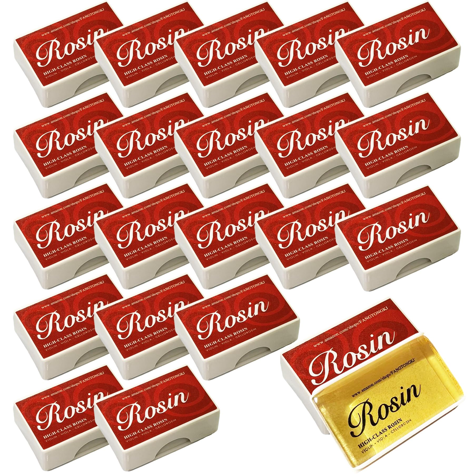 20Pack Rosin Violin Rosin,Violin,Viola Cello Rosin for Bows,Smooth Bows Movement,Excellent String Grip,Light Low Dust Rosin,Resin with Case,Professional Rosin for Violin,Viola and Cello Bows (20 Pack)
