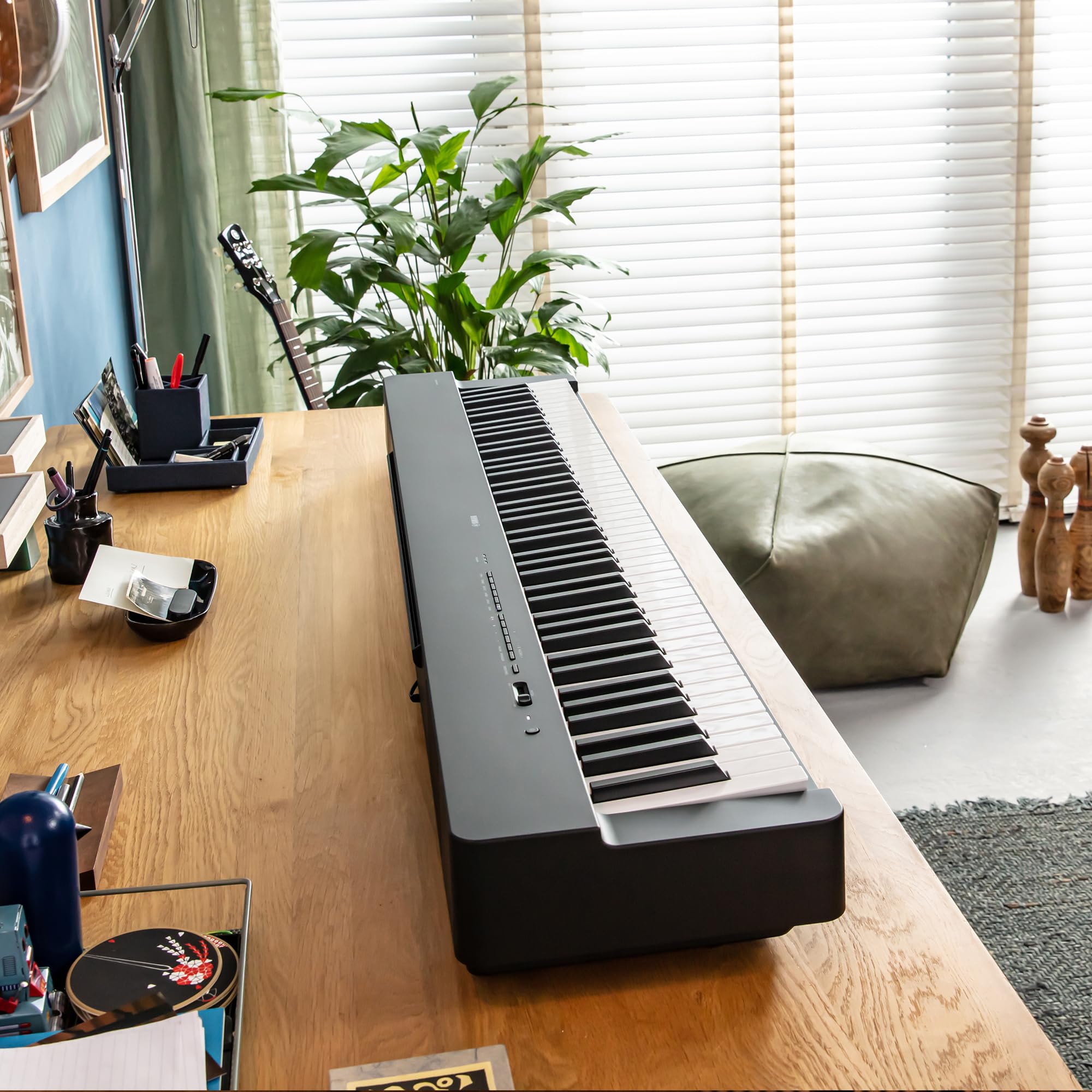 Yamaha P225 88-Key Digital Piano with Weighted Keys, Portable Design, Keyboard, Music Rest, Sustain Foot Switch, and Built-In Speakers, Black (P225B)