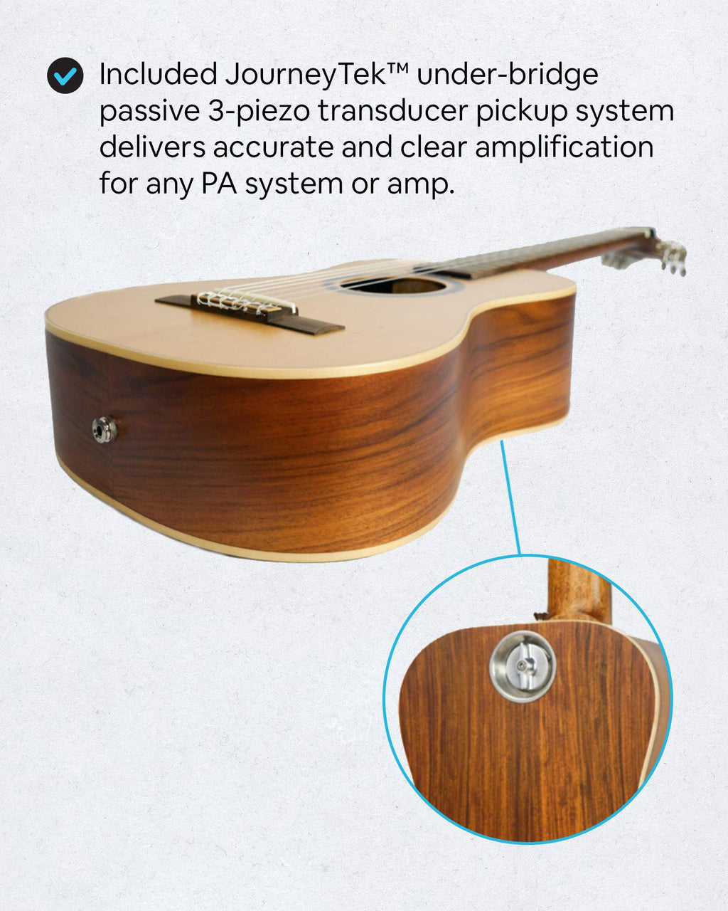 Journey Instruments Solid Sitka Acoustic Collapsible Travel Guitar PJ410N | Traveling Acoustic Guitar with Collapsible Patented System, Portable Backpack Case (African Mahogany)