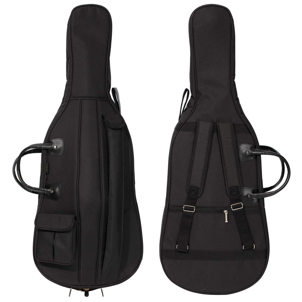 MI&VI CB-5001 Cello Soft Case Travel Gig Bag (3/4 Size) With Multiple Pockets and Adjustable Backpack Straps | 12mm Thick Padding | Waterproof | Non-Abrasive Lining - By MIVI Music