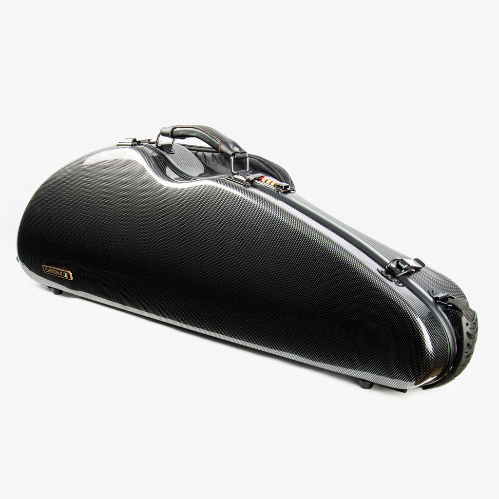 4/4 Full Size Violin case High-Strength Carbon Fiber Half Round Violin Music Bag With Combination Lock and Extra Bag Black Violin Hard Case (VB-Semicircle-BlackDot spot)