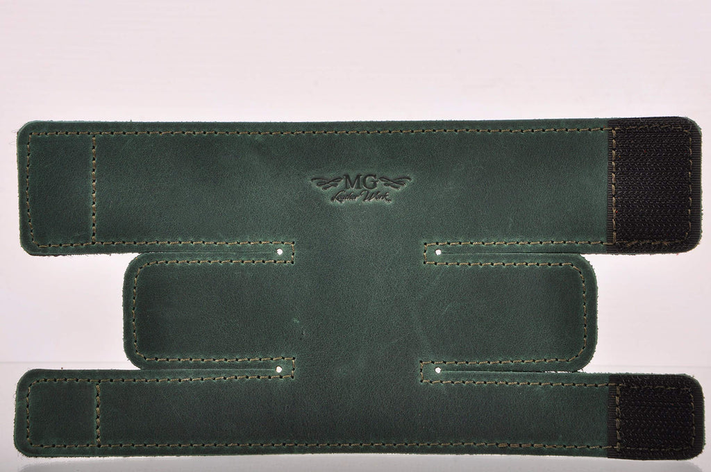 Trumpet Valve Guard XL Genuine Leather Protection Trumpet Valve Cover Valve Wrap (Green)