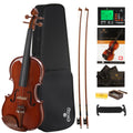 Cecilio Violin Solidwood Violin with 2 Brazilwood Bows, Rosin, Tuner, Shoulder Rest & Lesson Book – Ideal for Beginners, Size 3/4