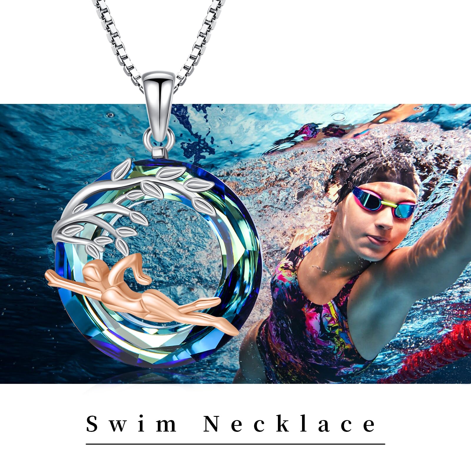 Sport/Music Necklace for Women 925 Sterling Silver Crystal Pendant Tree of Life Jewelry Gifts for Sport Players