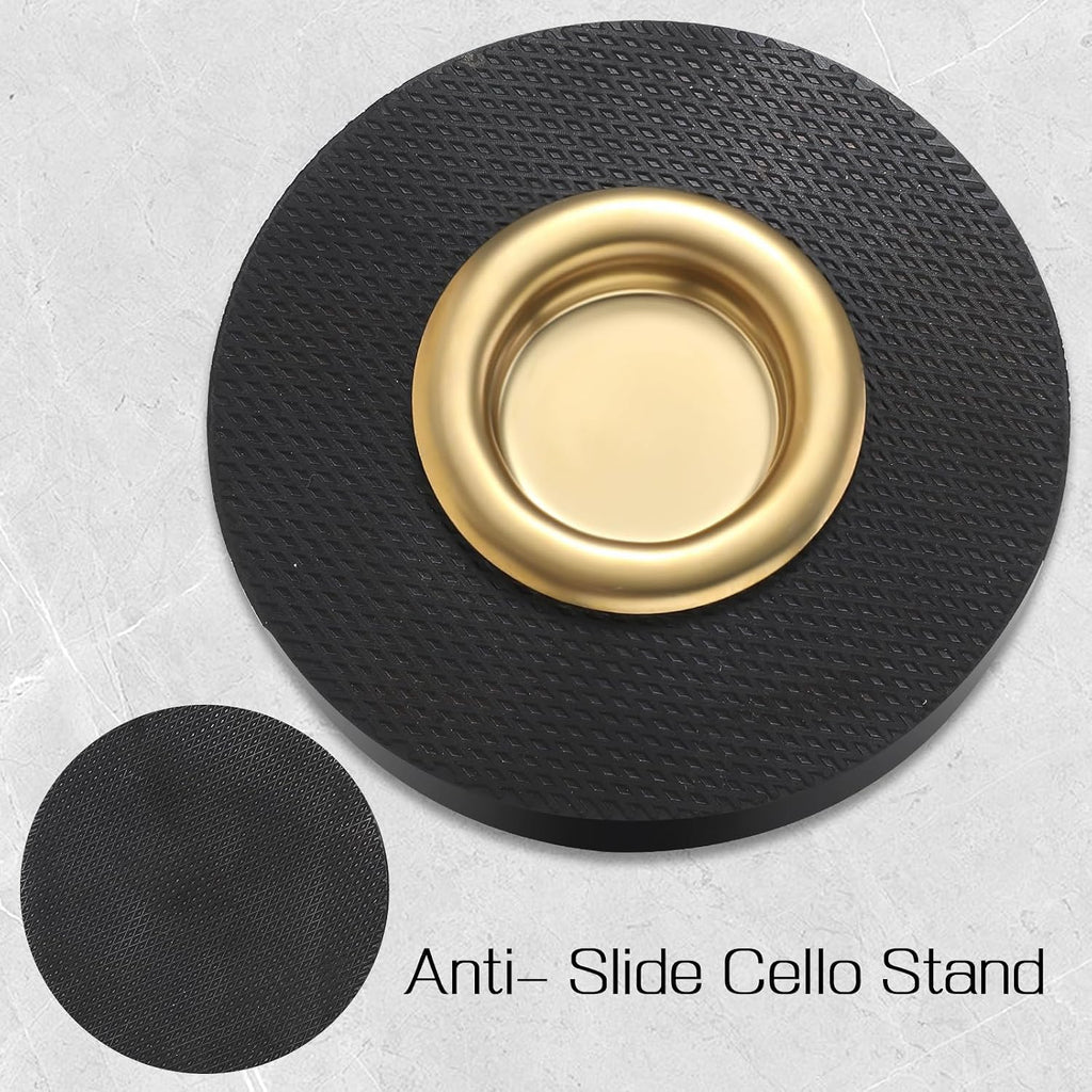 Cello Endpin Anchor Stopper, The Original Slipstop Endpin Rest for Cello, Rock Stop for Cellos Black Cellos Anti-slip Mat with Reinforced Brass Base for Practice Performance