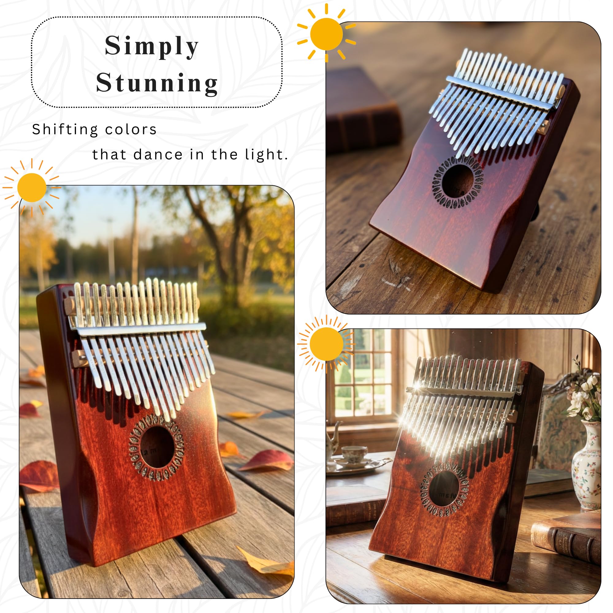 Newlam Kalimba Thumb Piano 17 Keys, Musical Gift for Kids and Adults